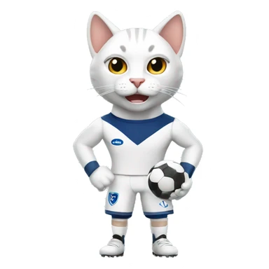 White Footballer  cat strong sticker