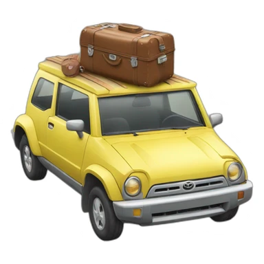 Toyota cactus full of suitcases sticker