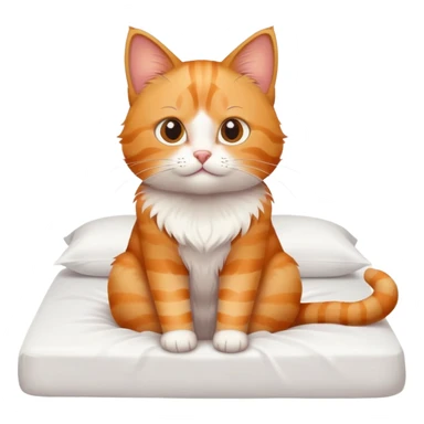 cat sitting on a bed sticker