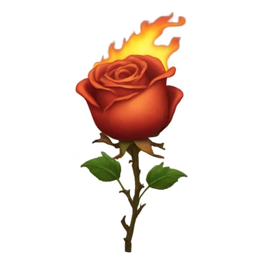 Dead rose with fire sticker