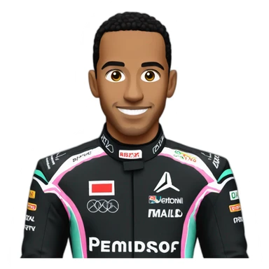 lewis hamilton in black race suit sticker