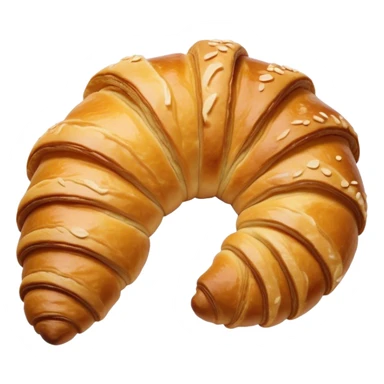 Cinematic Realistic Rustic French Croissant Pastry Emoji, depicted as a flaky, buttery crescent with delicate, layered textures and a slight, intentional char along the edges that imparts a rustic, artisanal charm. The golden, crispy exterior shows a hint of burnt nuance, rendered with warm, inviting lighting and exquisite detail to capture its time-honored, imperfect perfection. sticker