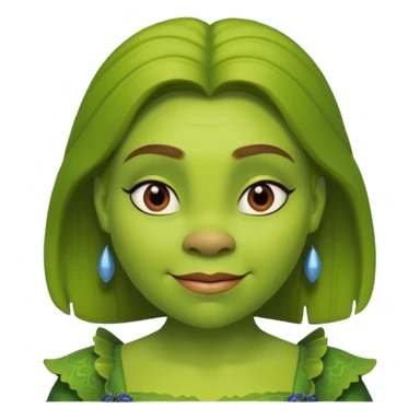 Fiona from Shrek, green ogre girl, friendly expression sticker