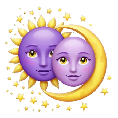 lilac sun and moon sticker
