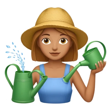 woman with watering pot sticker