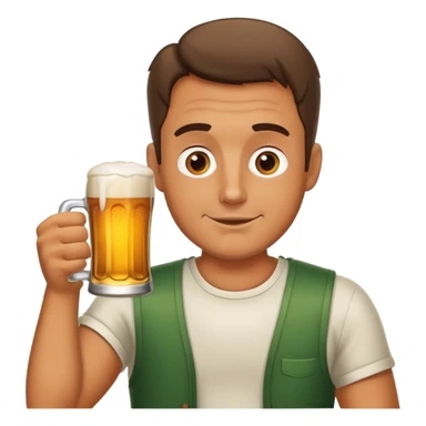 adult man enjoying a beer sticker