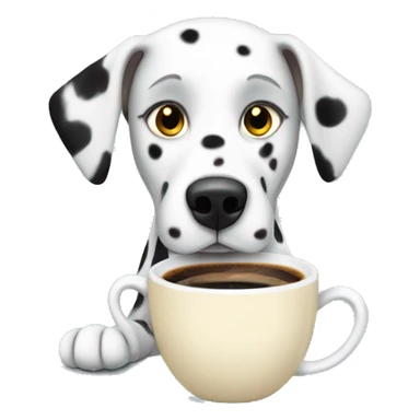 Dalmatian dog drinking espresso out of cup sticker