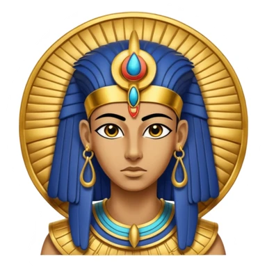 An emoji of the Egyptian god Ra. He has a falcon's head and wears a sun disk on top, with a solemn expression.

 sticker