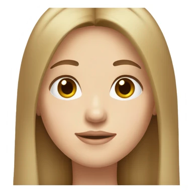 Girl with light brown hair and white skin and straight hair and brown eyes  sticker