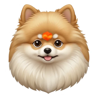 Pomeranian white beige sticker