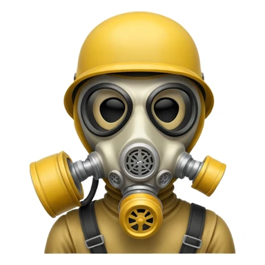 Skeleton wearing a gas mask sticker