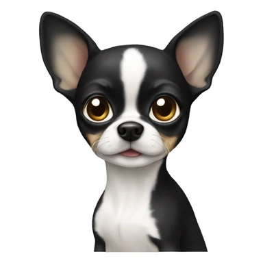 Black,  mostly white chiahuahua sticker