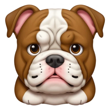 bulldog ingles atrigado cafe oscuro con blanco  sticker