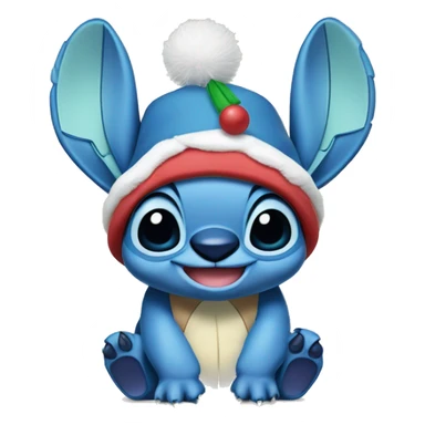 Stitch von lilo & stitch mit weihnachtsmütze sticker