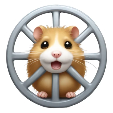 Frazzled hamster running in wheel sticker