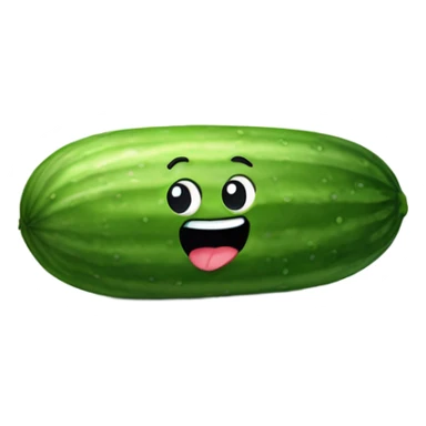 Horizontal challenged cucumber with tongue sticking out  sticker