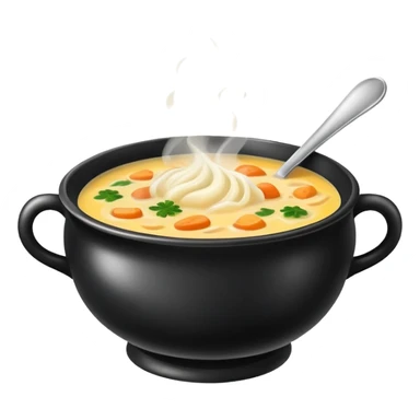 soup in black bowl sticker