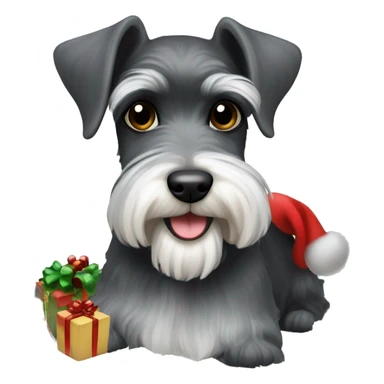 Mini schnauzer at Christmas  sticker