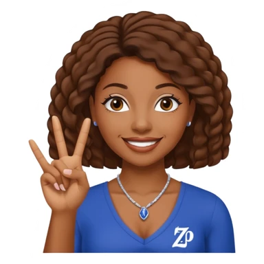 Zeta Phi Beta Sorority black women emoji. Use our hand sign sticker