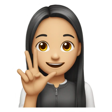 Girl finger heart and smile sticker