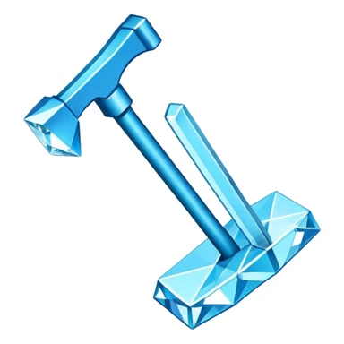 diamond minecraft hoe angled view sticker