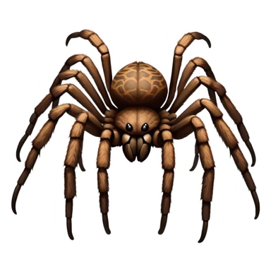 Close-up of a giant hairy tarantula in its natural habitat, with intricate web details surrounding it. The spider's texture is highlighted, emphasizing its hairy legs and features. Soft background with natural elements like leaves or rocks. Transparent background. sticker