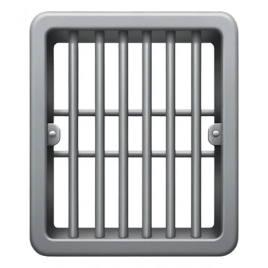 If there was a jail cell emoji in iOS, how would you design and iOS style emoji. Create an jail cell emoji with no prisoner. (Not a cage must be single 4 rods facing to front view point) sticker