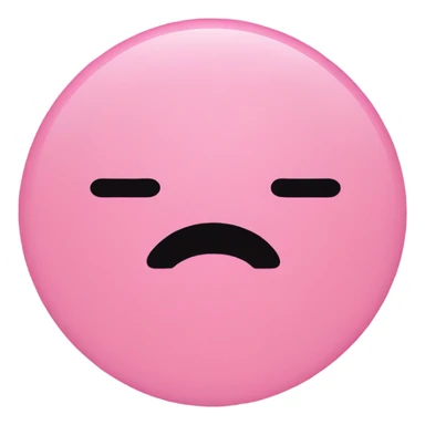 A pink circle is with 2 short black lines on it sticker