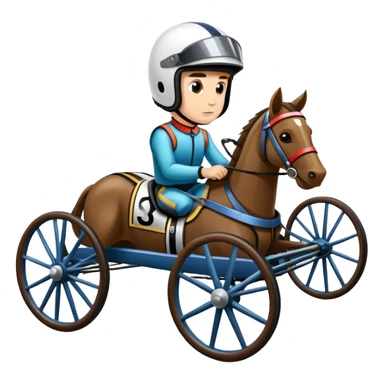 Harness racing sulky with driver sticker