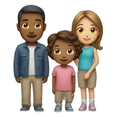 man and woman with 2 boys and 1 girl sticker