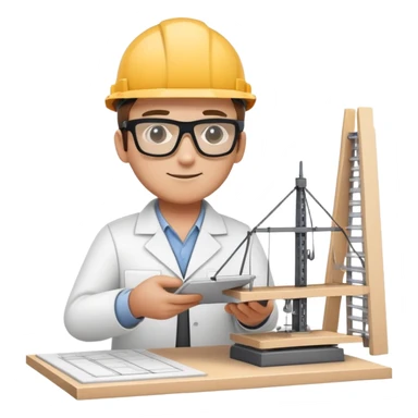 architect with protective eyewear building a scale model sticker