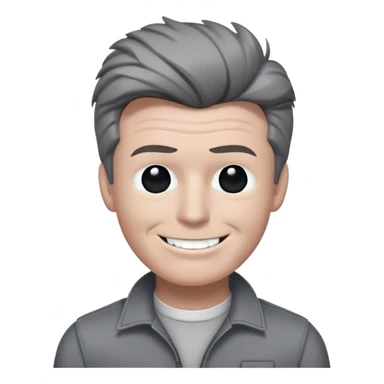 Rick Astley but he has a gray entity head where the entity has no eyes and the smile is black and has stitches on it and he has a cut between his left eye and his clothes are gray and the background is pitch black sticker