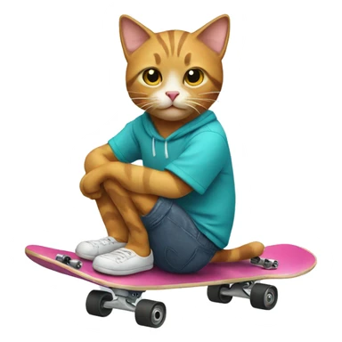 Cat with a skateboard  sticker