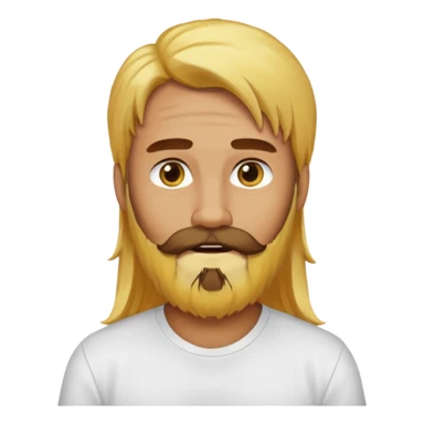 yellow long hair bearded man with white shirt sticker