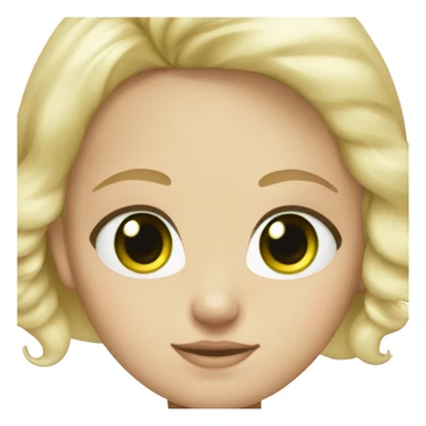 Blonde girl green eyes with white bow sticker