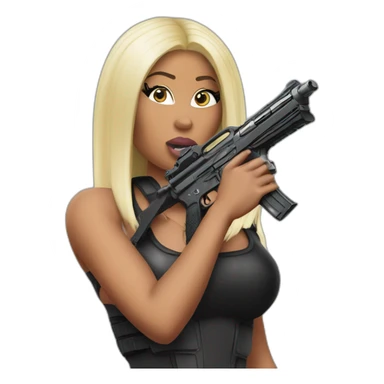 nicki minaj with a gun sticker