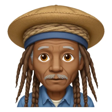dreadlocks old man, hat sticker