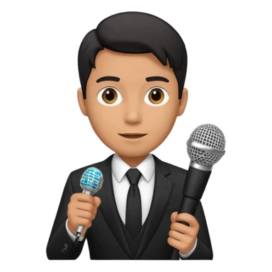Man in suit with microphone  sticker