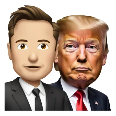 Elon musk and Donald trump  sticker