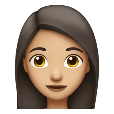 A girl with straight dark brown hair and brown eyes  sticker