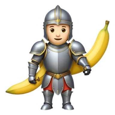a knigt wearing armor themed banana sticker