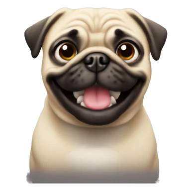 Pug smiling sticker