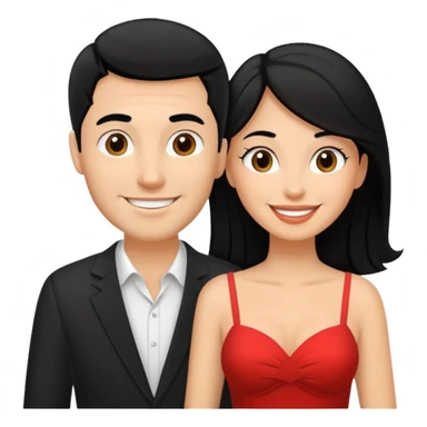 A white woman and man on their honeymoon (black hair) sticker