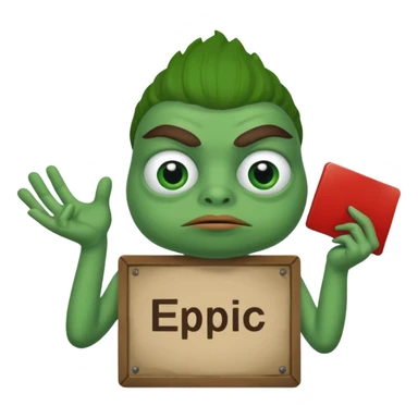 Pepe holding a sign says blame epiic sticker