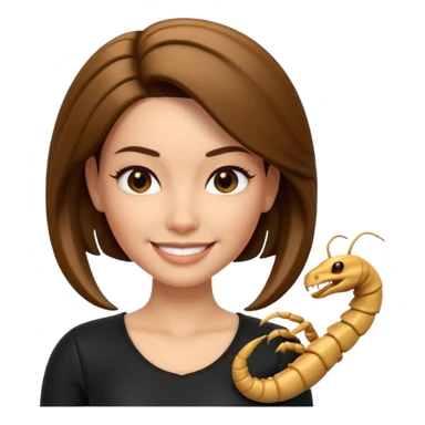 Scorpio zodiac signA 3D cartoon woman with a scorpion-shaped hairstyle, confident expression, smooth skin tone, Memoji-style. sticker