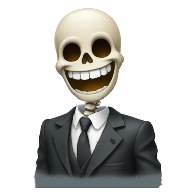 Skeleton laughing with suit and tie sticker
