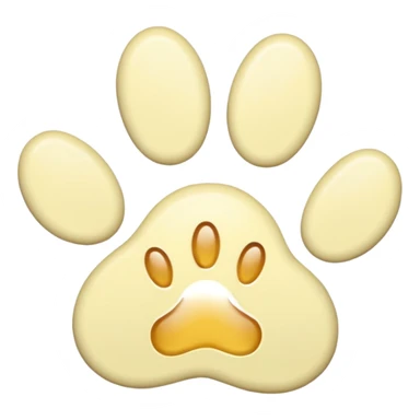 a pale pastel yellow pawprint sticker