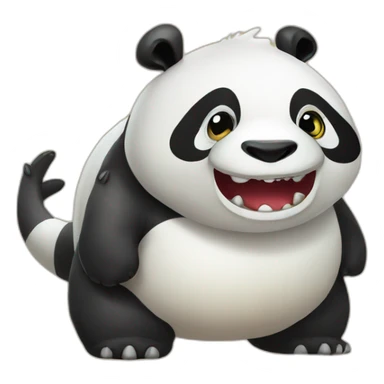 Panda sur un dinosaure sticker
