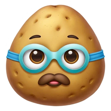 Sleepy potato with eye mask sticker