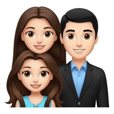 a pretty fair bratz girl with long brown hair and handsome white man with black hair sticker